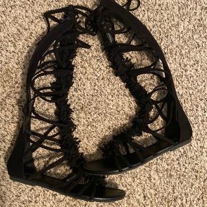 Black gladiator sandals